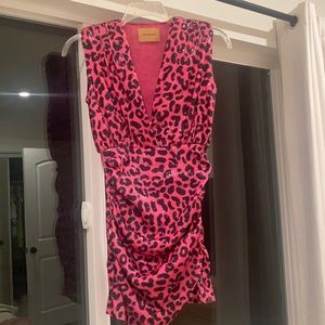 The Andamane Leopard tank dress with deep V-Neck